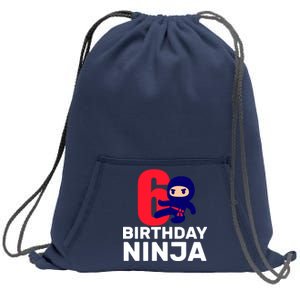 6th Birthday Ninja  Sweatshirt Cinch Pack Bag