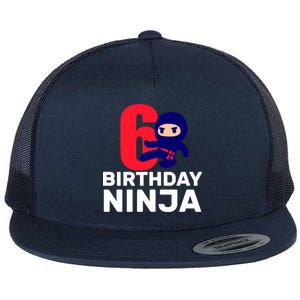 6th Birthday Ninja  Flat Bill Trucker Hat