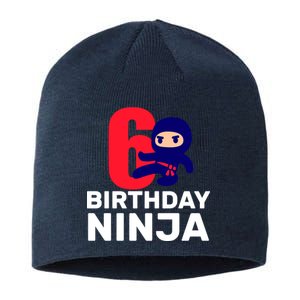 6th Birthday Ninja  Sustainable Beanie