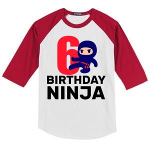 6th Birthday Ninja  Kids Colorblock Raglan Jersey