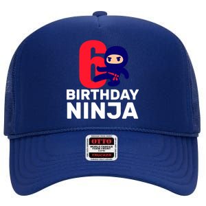 6th Birthday Ninja  High Crown Mesh Back Trucker Hat