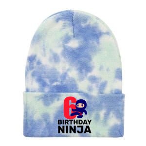 6th Birthday Ninja  Tie Dye 12in Knit Beanie