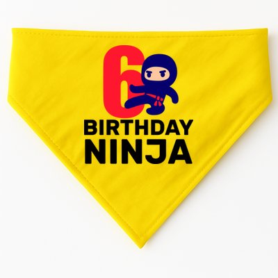 6th Birthday Ninja  USA-Made Doggie Bandana