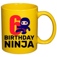 6th Birthday Ninja  11oz C Handle Ceramic Mug