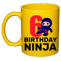 6th Birthday Ninja  11oz C Handle Ceramic Mug
