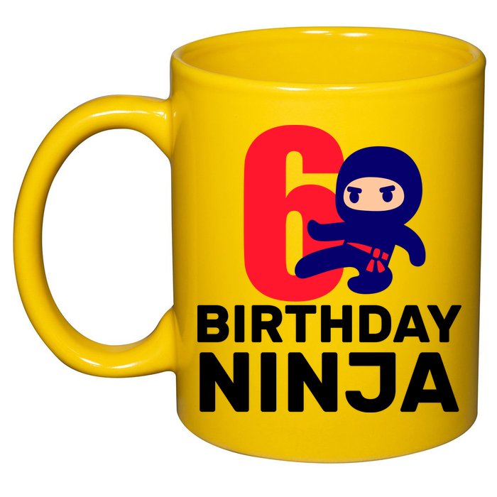 6th Birthday Ninja  11oz C Handle Ceramic Mug