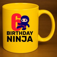 6th Birthday Ninja  11oz C Handle Ceramic Mug