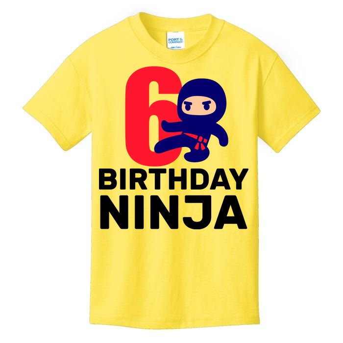 6th Birthday Ninja  Kids T-Shirt