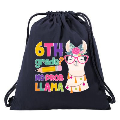 6th Grade? No Prob Llama Drawstring Bag