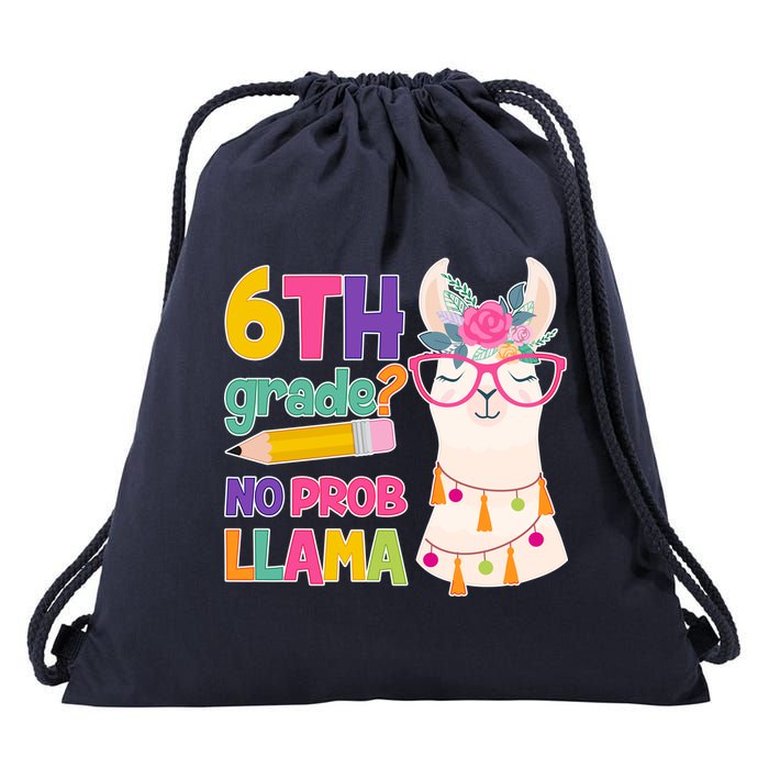 6th Grade? No Prob Llama Drawstring Bag