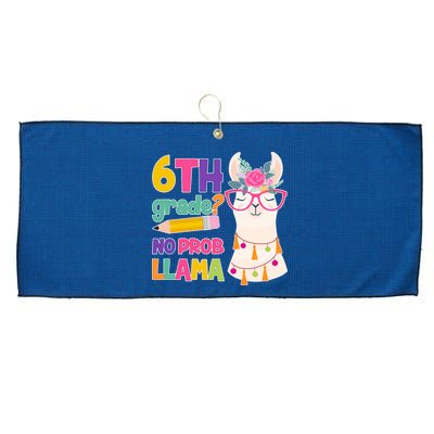 6th Grade? No Prob Llama Large Microfiber Waffle Golf Towel