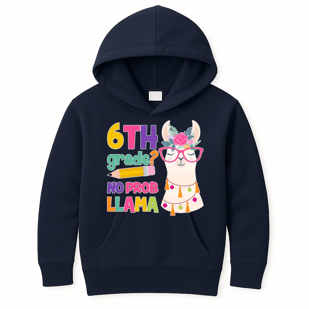 6th Grade? No Prob Llama Kids Hoodie