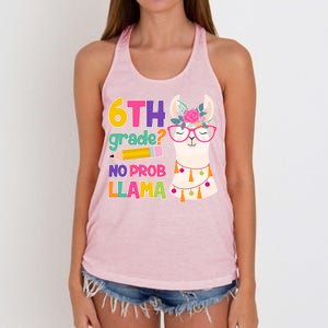 6th Grade? No Prob Llama Women's Knotted Racerback Tank