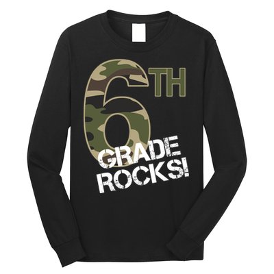 6th Grade Rocks Camo Long Sleeve Shirt