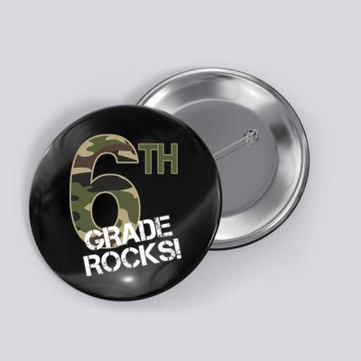 6th Grade Rocks Camo Button