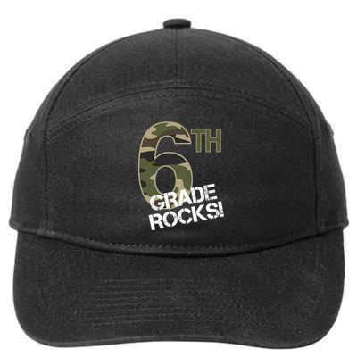 6th Grade Rocks Camo 7-Panel Snapback Hat