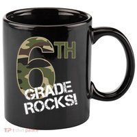 6th Grade Rocks Camo 11oz C Handle Ceramic Mug