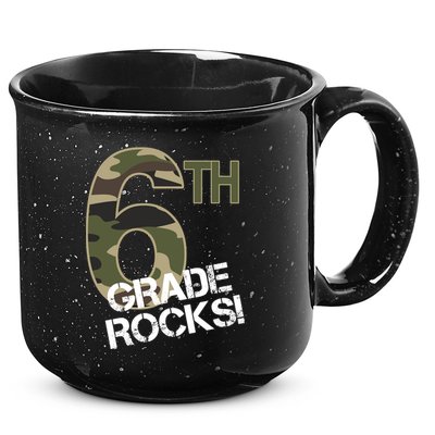 6th Grade Rocks Camo 15oz Campfire Ceramic Mug