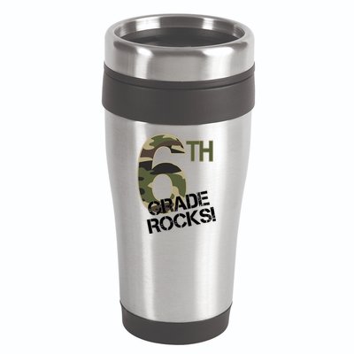 6th Grade Rocks Camo 16oz Travel Tumbler