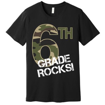 6th Grade Rocks Camo Premium T-Shirt