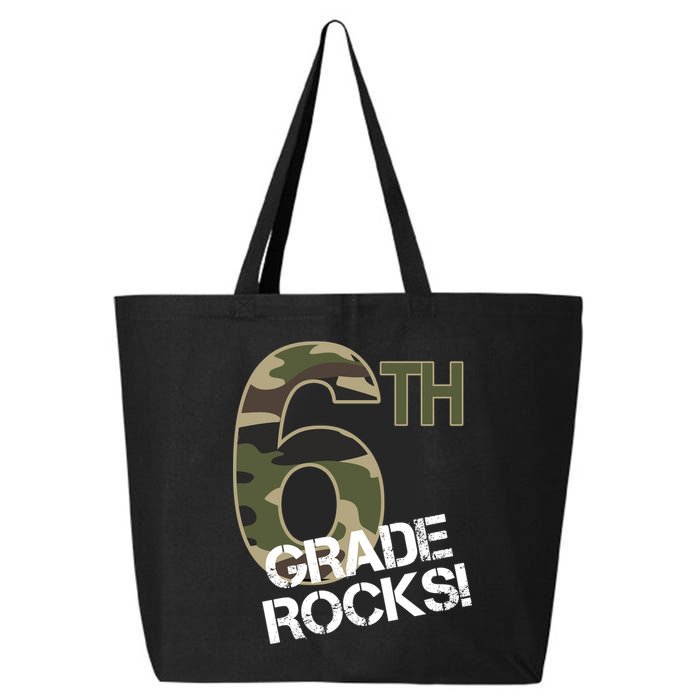 6th Grade Rocks Camo 25L Jumbo Tote