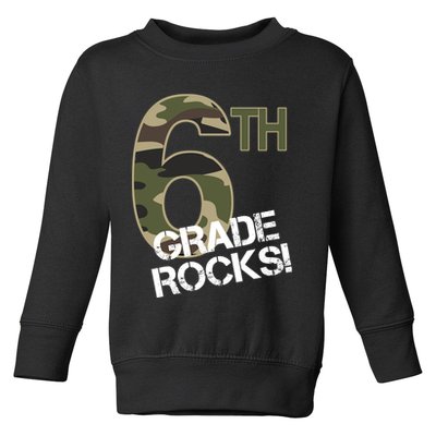 6th Grade Rocks Camo Toddler Sweatshirt
