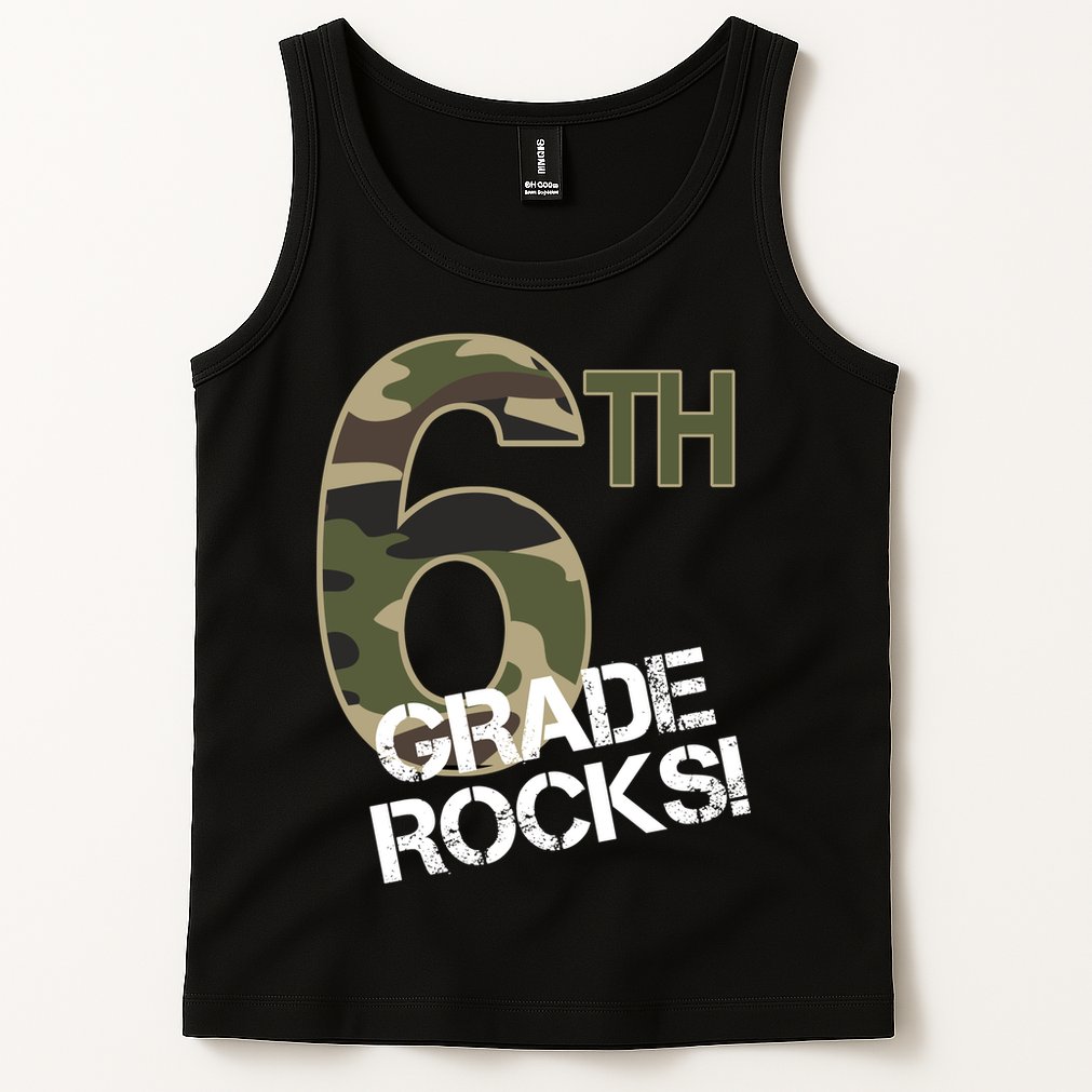 6th Grade Rocks Camo Tank Top