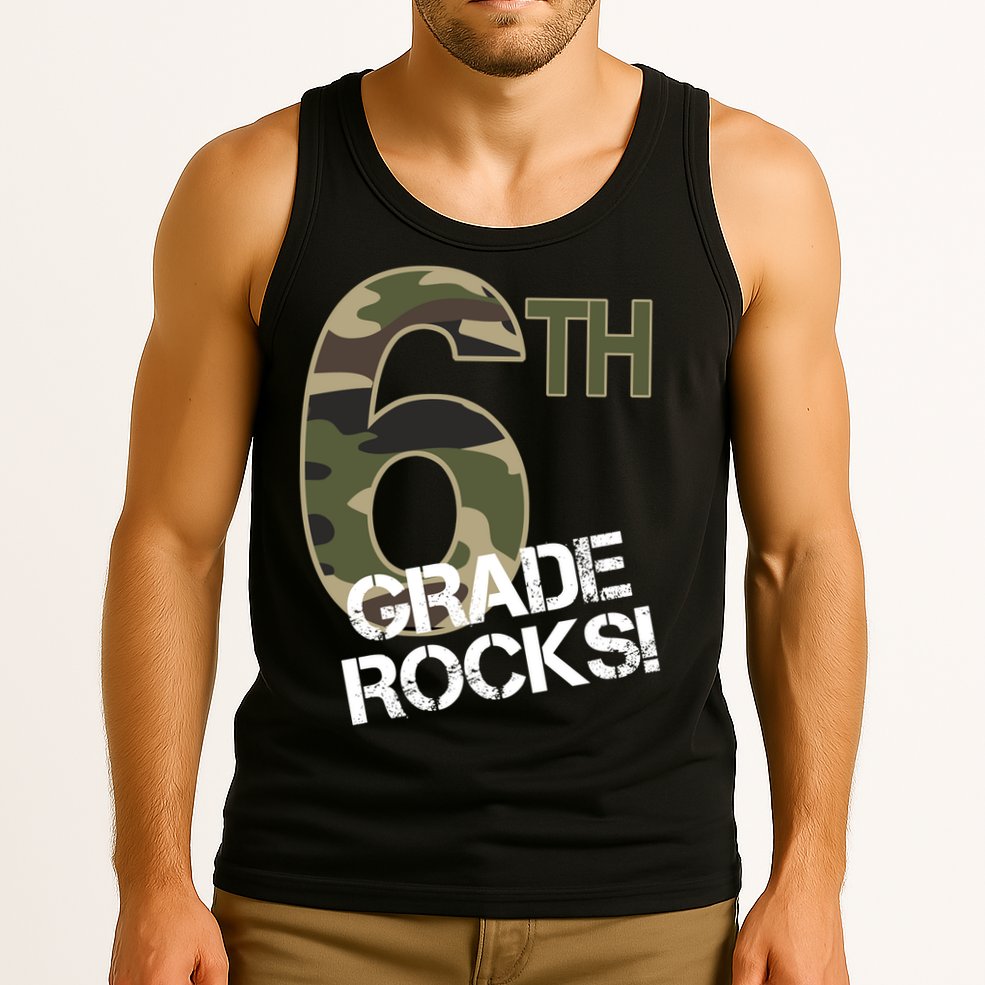 6th Grade Rocks Camo Tank Top