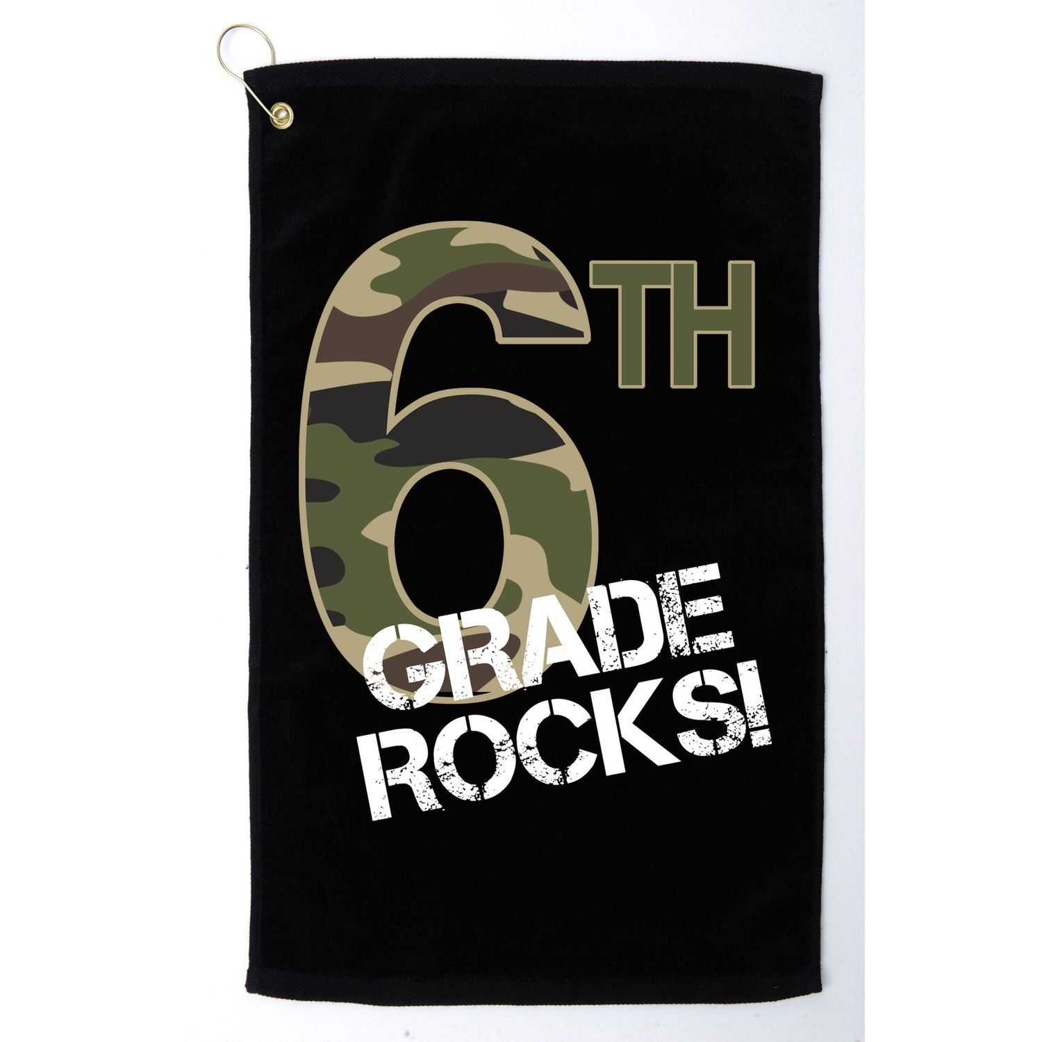 6th Grade Rocks Camo Golf Towel