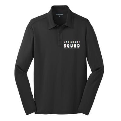 6th Grade Squad Silk Touch Performance Long Sleeve Polo