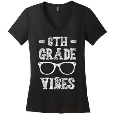 6th Grade Vibes Women's V-Neck T-Shirt