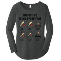 6 Things I Do In My Spare Time Cricket  Women's Perfect Tri Tunic Long Sleeve Shirt