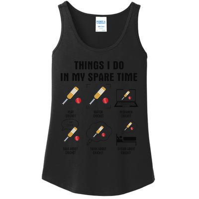 6 Things I Do In My Spare Time Cricket  Ladies Essential Tank