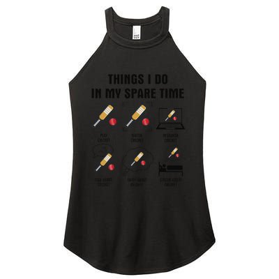 6 Things I Do In My Spare Time Cricket  Women's Perfect Tri Rocker Tank