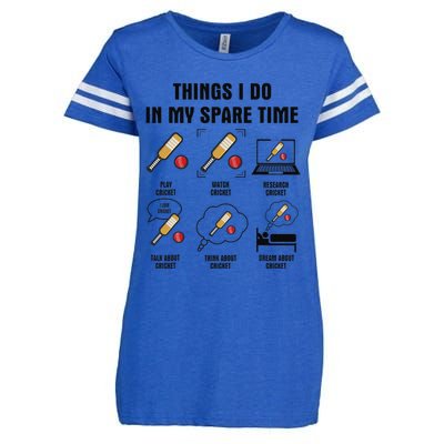 6 Things I Do In My Spare Time Cricket  Enza Ladies Jersey Football T-Shirt