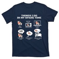 6 Things I Do In My Spare Time ,Farmer Cow Print Cow Stuff T-Shirt