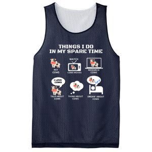 6 Things I Do In My Spare Time ,Farmer Cow Print Cow Stuff Mesh Reversible Basketball Jersey Tank