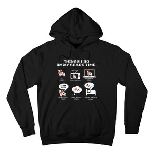 6 Things I Do In My Spare Time Farmer Cow Print Cow Stuff Hoodie