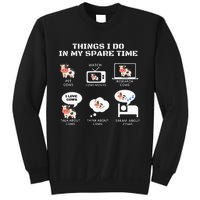 6 Things I Do In My Spare Time Farmer Cow Print Cow Stuff Sweatshirt