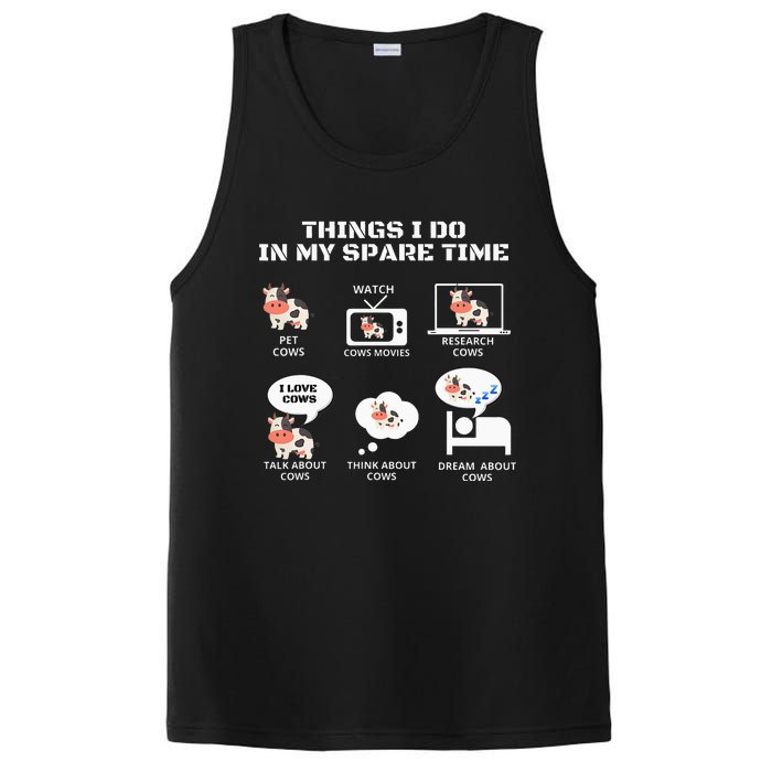 6 Things I Do In My Spare Time Farmer Cow Print Cow Stuff PosiCharge Competitor Tank