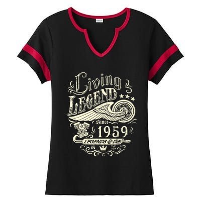 64th vintage Birthday 64 Living Legend Never Die 1959 Birthday Ladies Halftime Notch Neck Tee