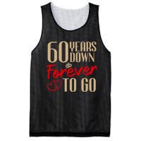 60th Wedding Anniversary Couples Married 60 Years Funny Mesh Reversible Basketball Jersey Tank