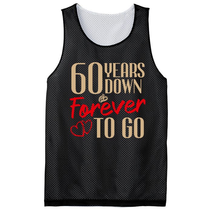 60th Wedding Anniversary Couples Married 60 Years Funny Mesh Reversible Basketball Jersey Tank