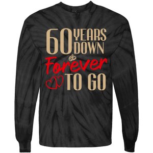 60th Wedding Anniversary Couples Married 60 Years Funny Tie-Dye Long Sleeve Shirt