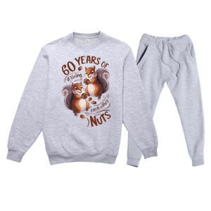 60th Wedding Anniversary Driving Each Other Nuts 60 Years Premium Crewneck Sweatsuit Set