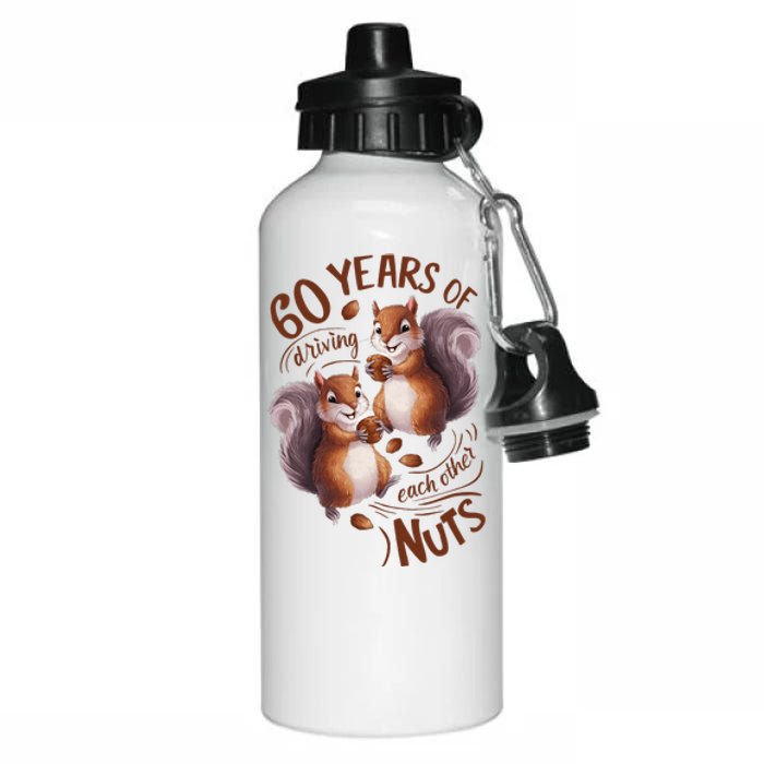 60th Wedding Anniversary Driving Each Other Nuts 60 Years Aluminum Water Bottle