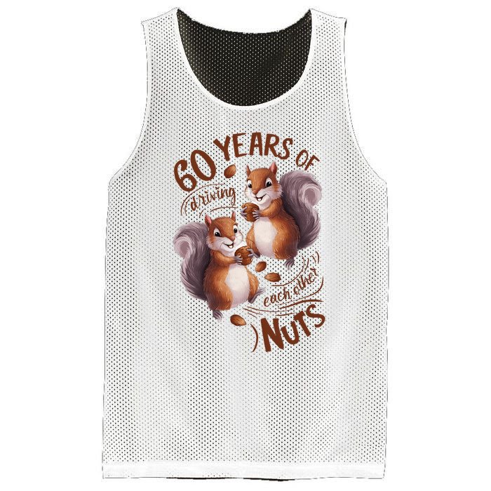 60th Wedding Anniversary Driving Each Other Nuts 60 Years Mesh Reversible Basketball Jersey Tank