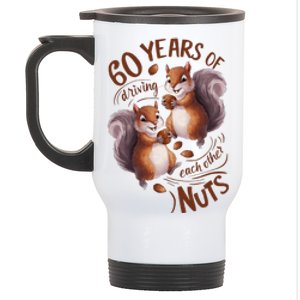 60th Wedding Anniversary Driving Each Other Nuts 60 Years Stainless Steel Travel Mug