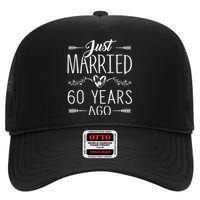 60th Wedding Anniversary - 60 Years Marriage Matching High Crown Mesh Back Trucker Hat