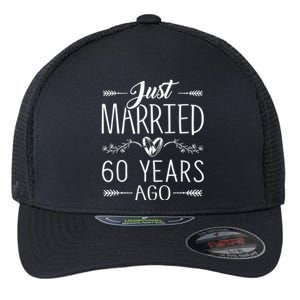 60th Wedding Anniversary - 60 Years Marriage Matching Flexfit Unipanel Trucker Cap